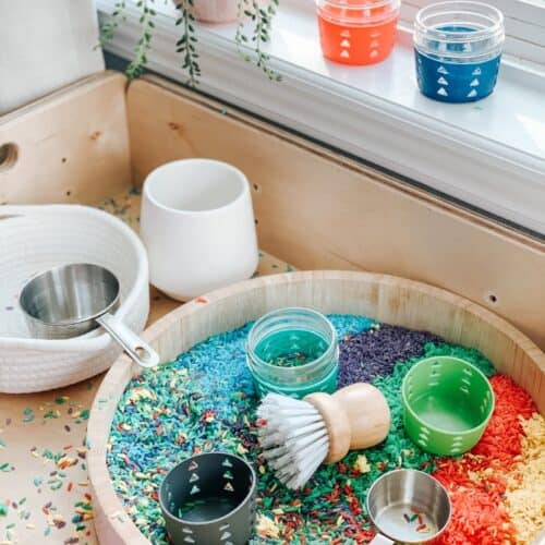 How to dye rice for sensory play