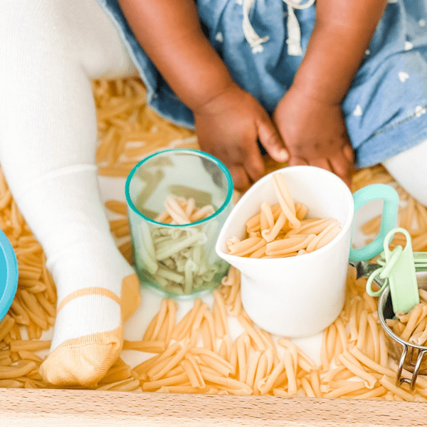 Pouring and scooping activity for toddlers 