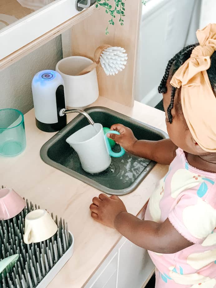 Functional toddler kitchen (IKEA duktig play kitchen hack) — The Organized  Mom Life