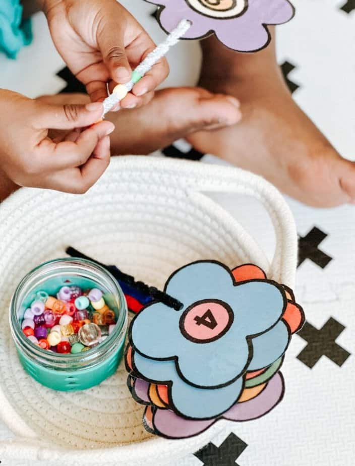 flower counting activity for toddlers