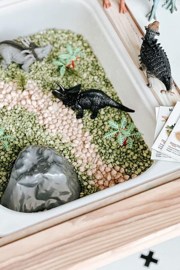 Fun Dinosaur Sensory Bin For Preschool