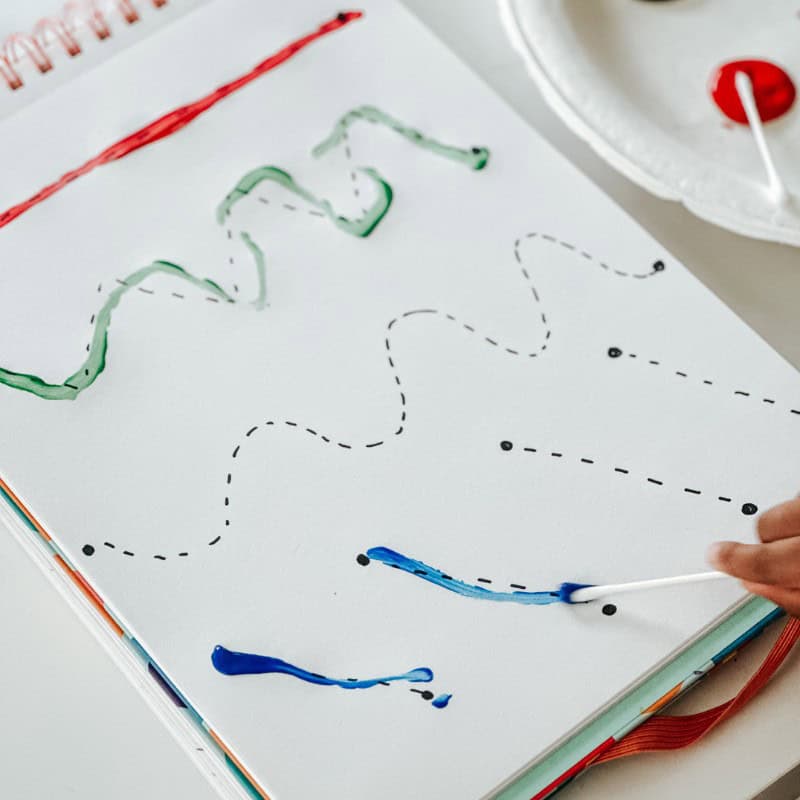 q-tip tracing activity for preschoolers