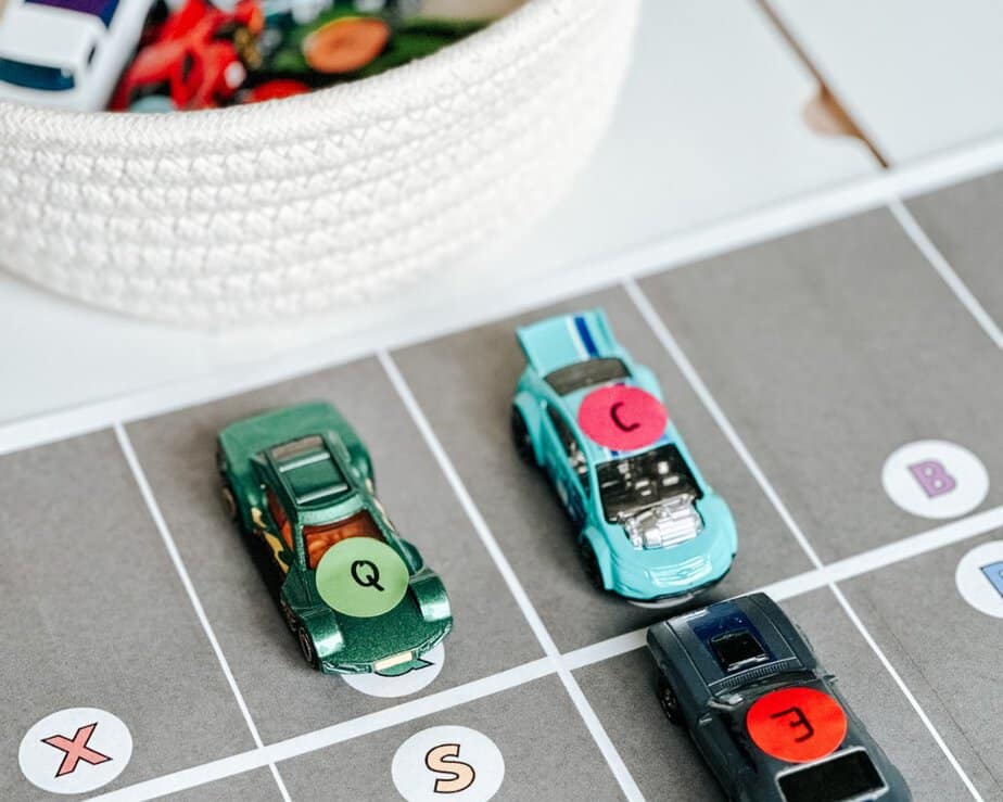 fun alphabet parking lot activity for preschoolers