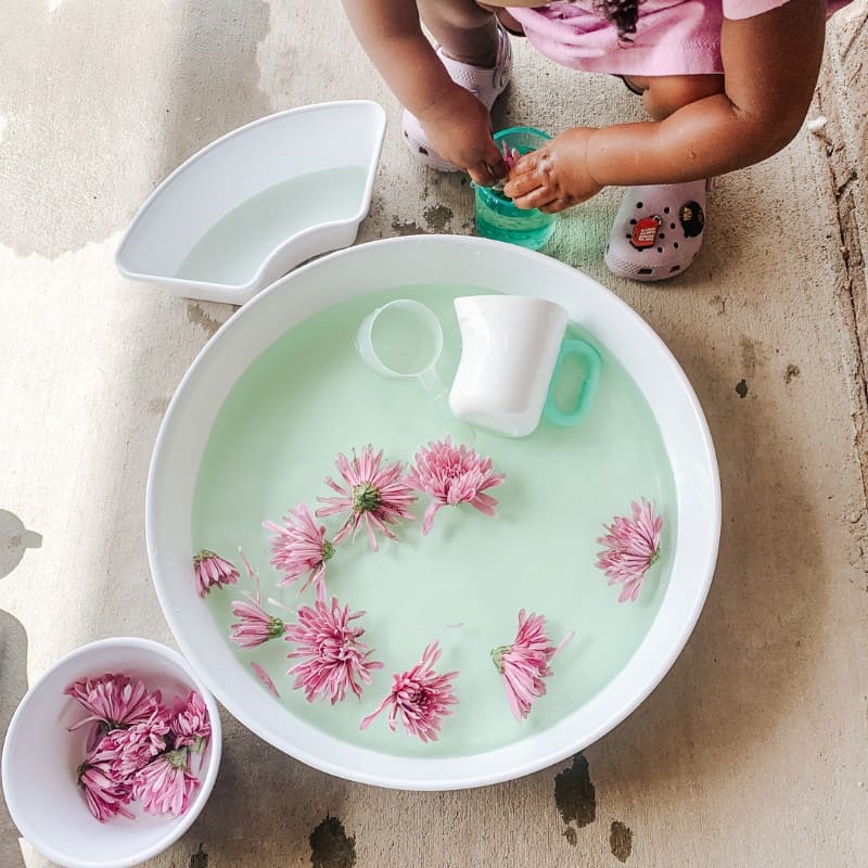 Flower Sensory Bin For Toddlers