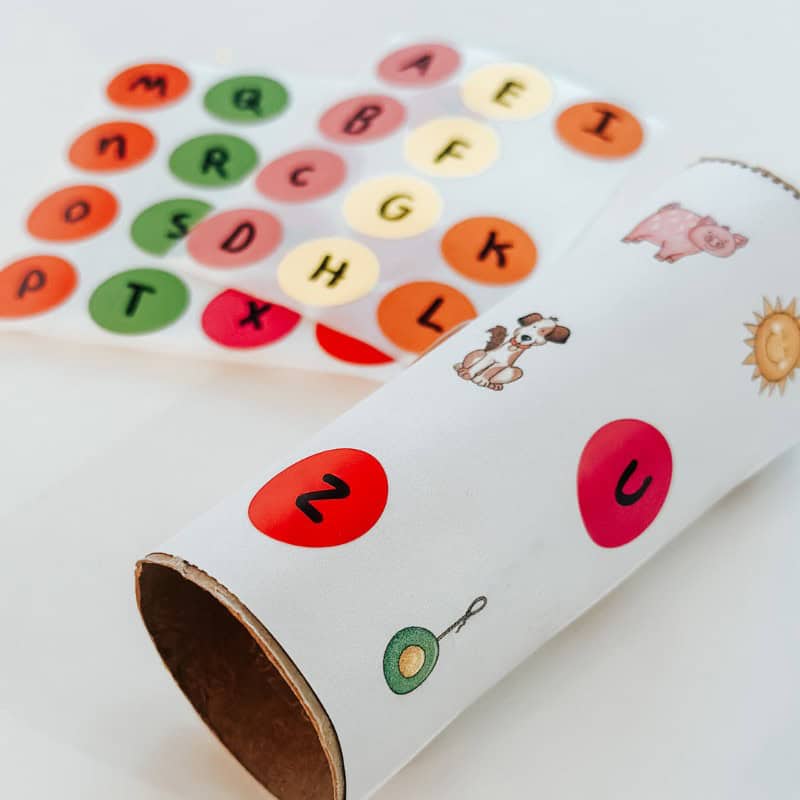 alphabet activity using paper towel roll