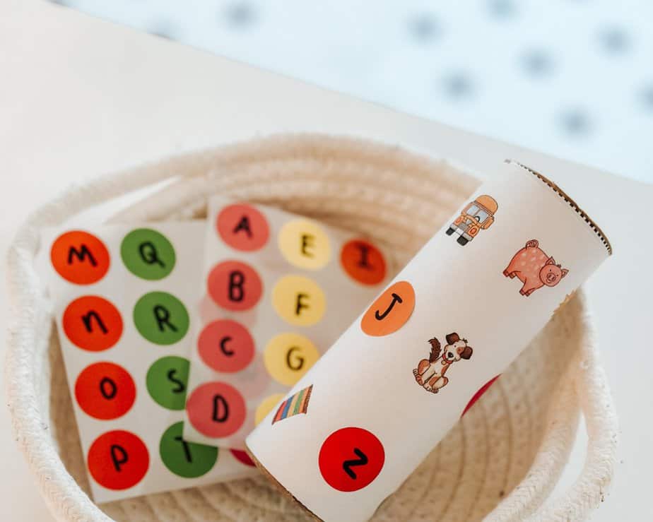 alphabet activity using paper towel roll