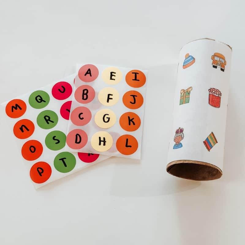 alphabet activity using paper towel roll