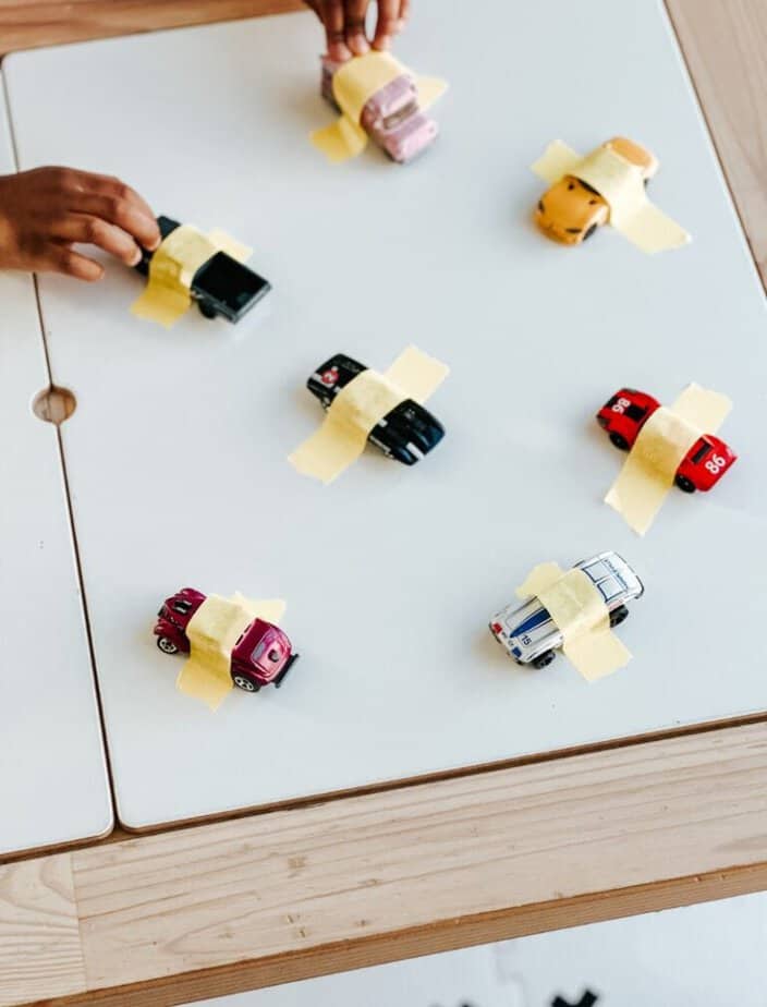 car tape activity for toddlers