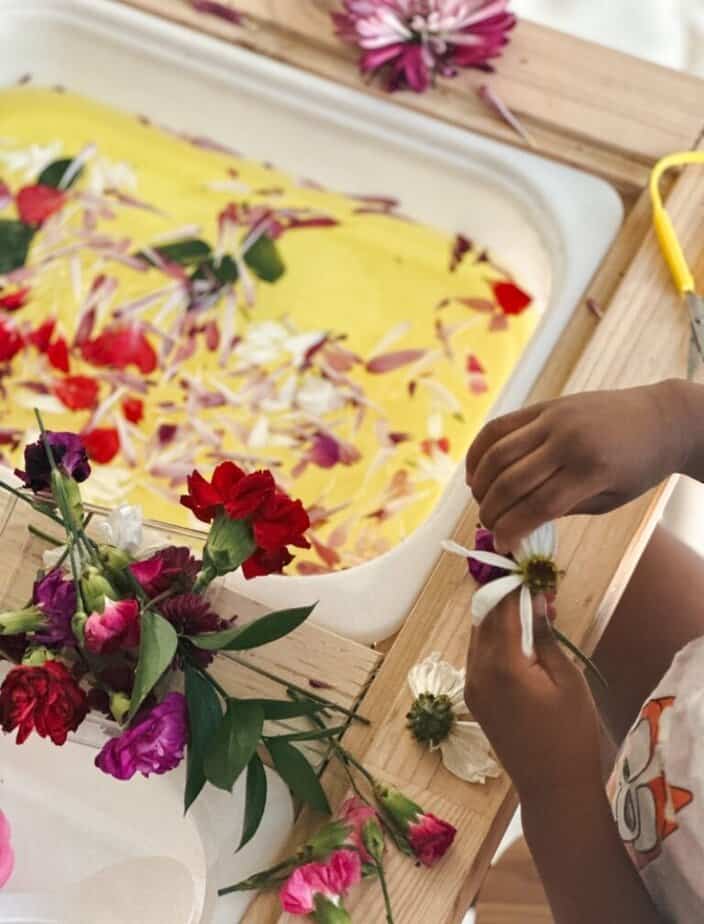 Fun Flower Soup Sensory Bin