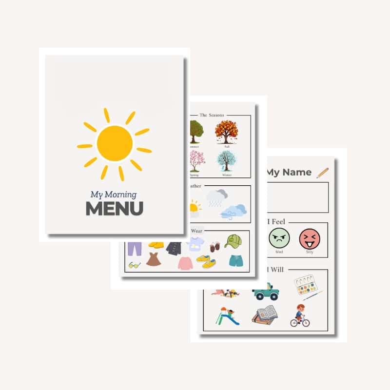 free morning menu printable 