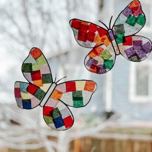 butterfly suncatcher craft for kids