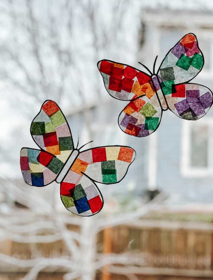 butterfly suncatcher craft for kids