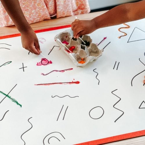 Q-Tip Fine Motor Tracing Activity