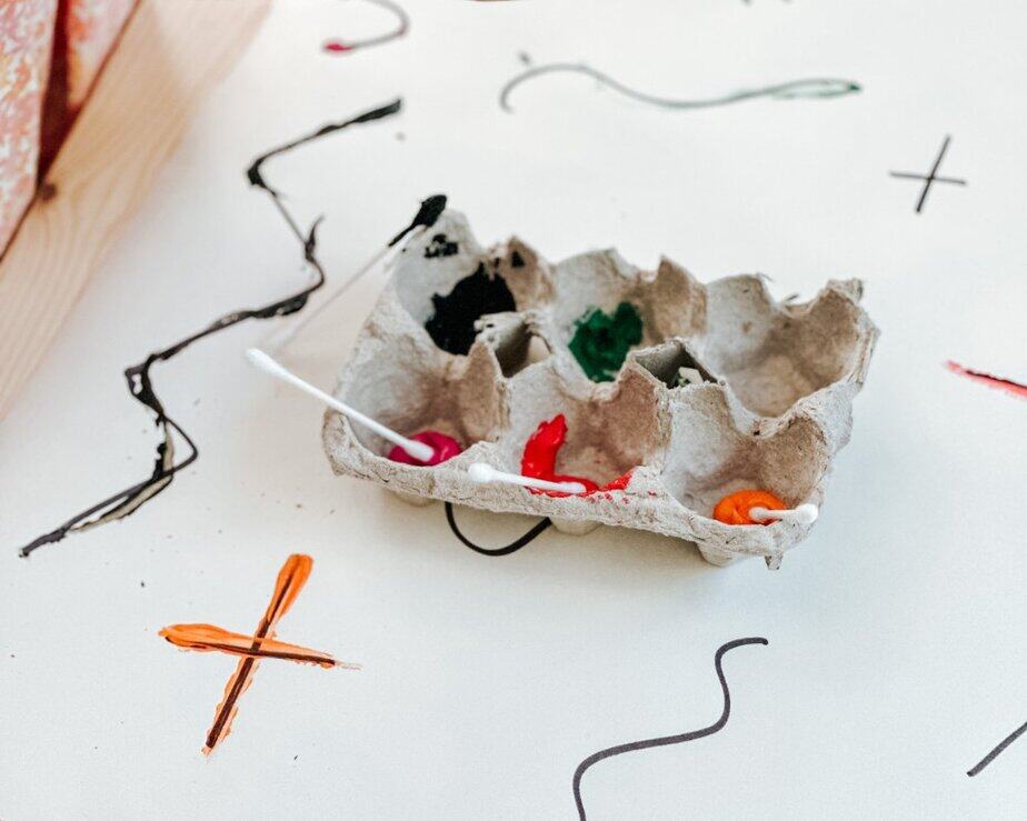 Q-tip fine motor tracing activity 