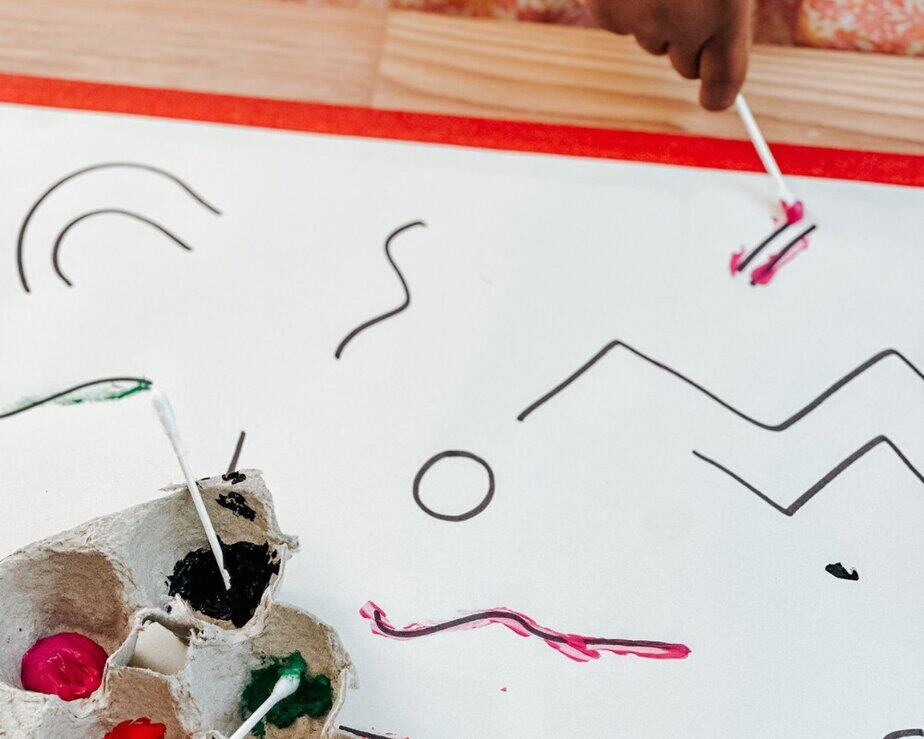 Q-tip fine motor tracing activity 