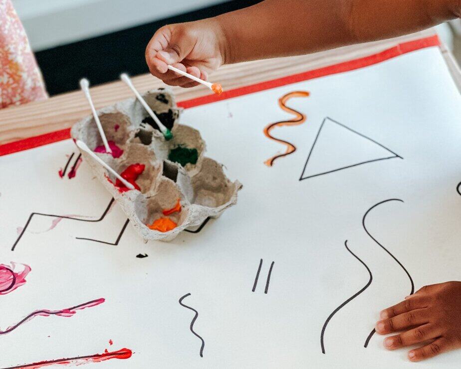 Q-tip fine motor tracing activity 