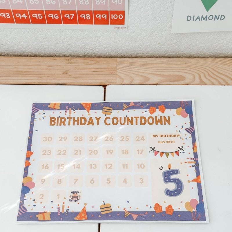 FREE Birthday Countdown Calendar For Kids