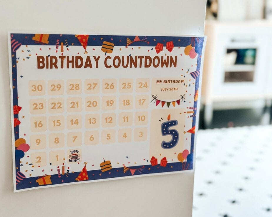 birthday countdown calendar for kids birthday countdown calendar for kids