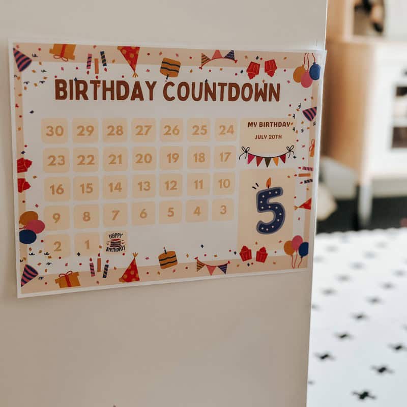 birthday countdown calendar for kids birthday countdown calendar for kids