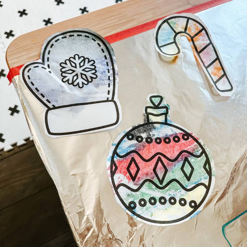Winter foil art for toddlers