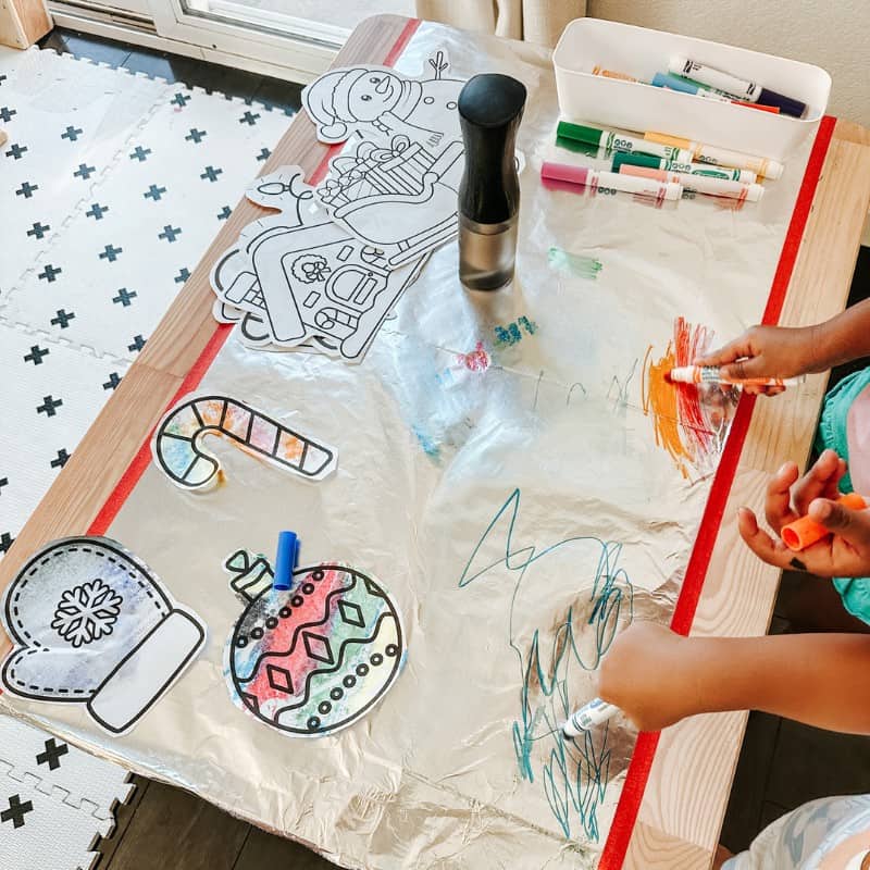 Winter foil art for toddlers