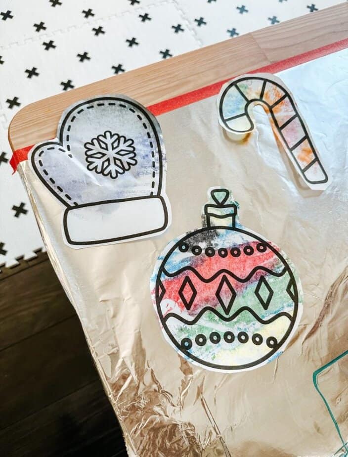 winter foil art for toddlers